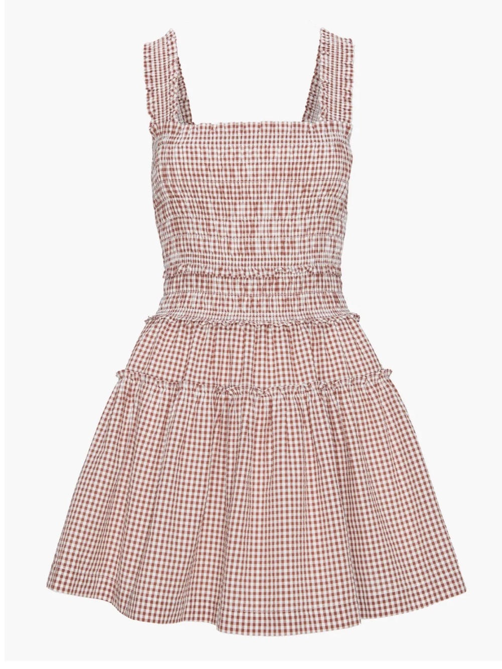 Hill House Home The Azalea Mini Nap Dress in Cognac Gingham